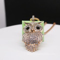 Vintage Alloy Owl Necklace Full Of Crystal Owl Pendant Necklace All-match Sweater Necklace Wholesale